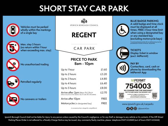 Regent St car park information