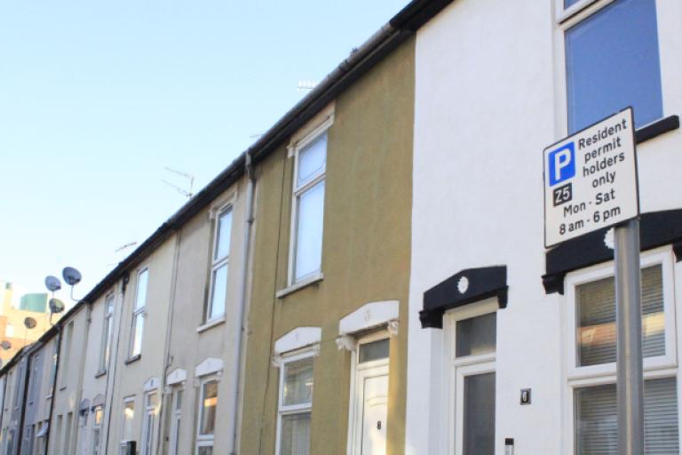 Photo showing a sign for resident parking in Ipswich