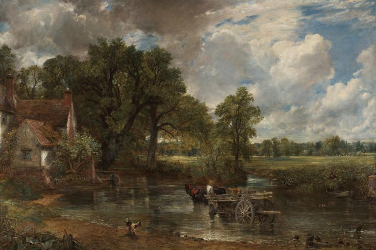 Copy of The Hay Wain landscape painting by artist John Constable