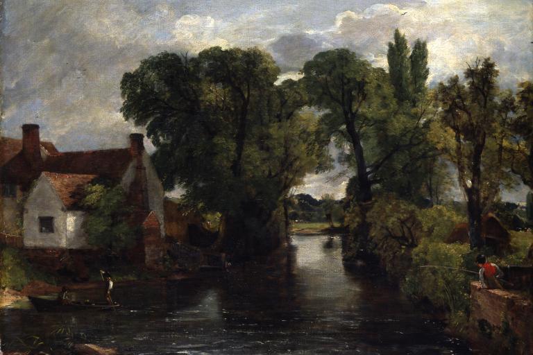 Oil painting of  a rural English landscape