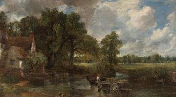 Copy of The Hay Wain landscape painting by artist John Constable