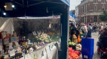 Market stalls on Cornhill Ipswich